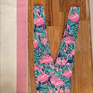 Lilly Pulitzer flamingo pattern girls leggings!